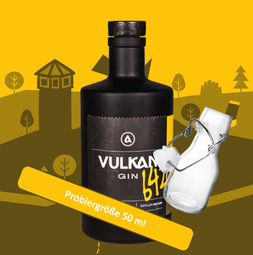 Zum Probieren: Vulkan-Gin 6420 – Zitrone Limette Dry Gin - 50ml